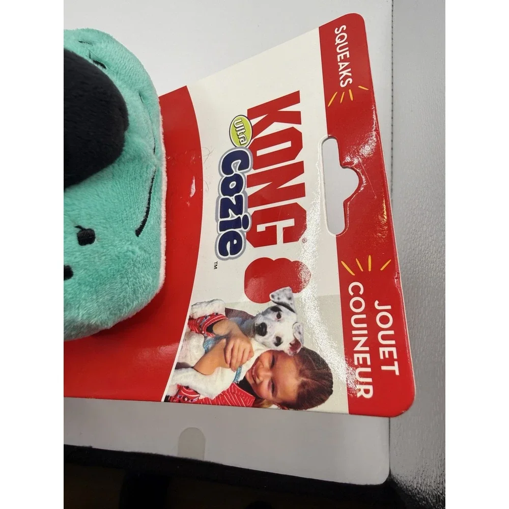 KONG Cozie Ultra Lucky Lion Dog Toy Large Ultra-Tex Squeaker Blue ZYL14